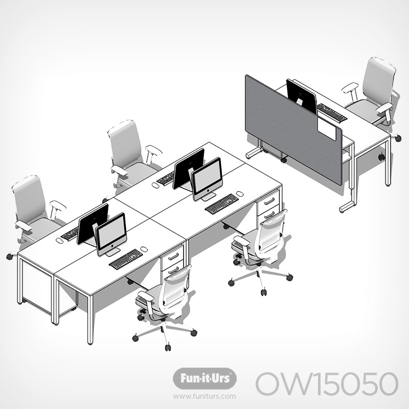 [레이아웃] OW15050_1600+파티션 / 서랍옵션 선택